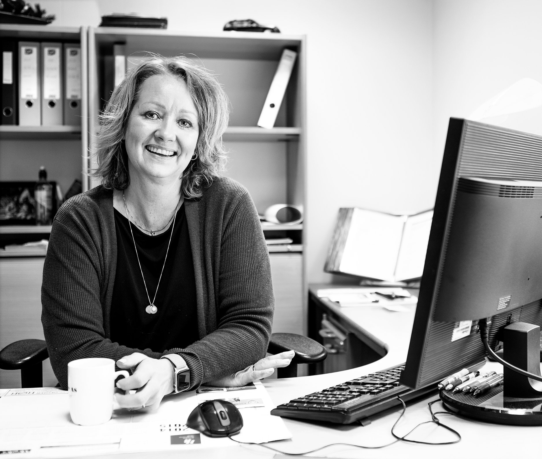 Rommet hvor Mariell har sitt kontor i dag var kjøkkenet i leiligheten hun vokste opp i. (Foto: Michael Ulriksen)