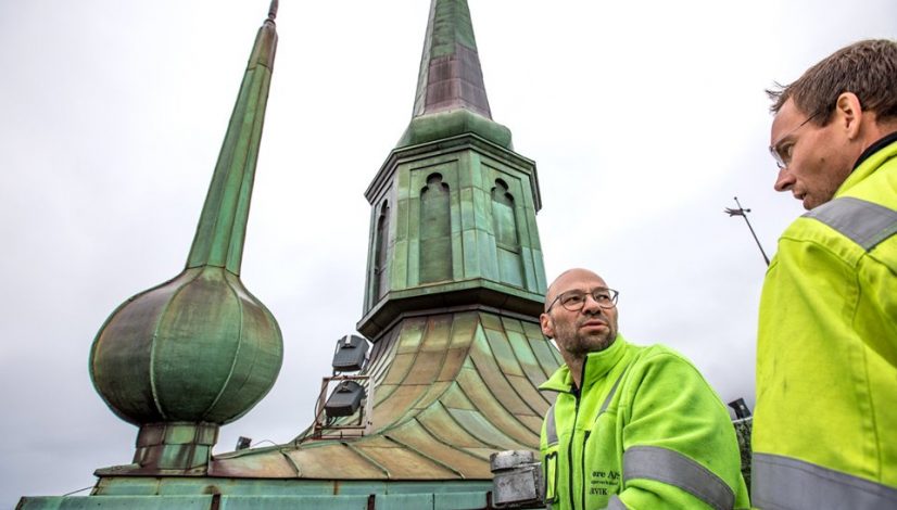 Befaring av kirkespir.